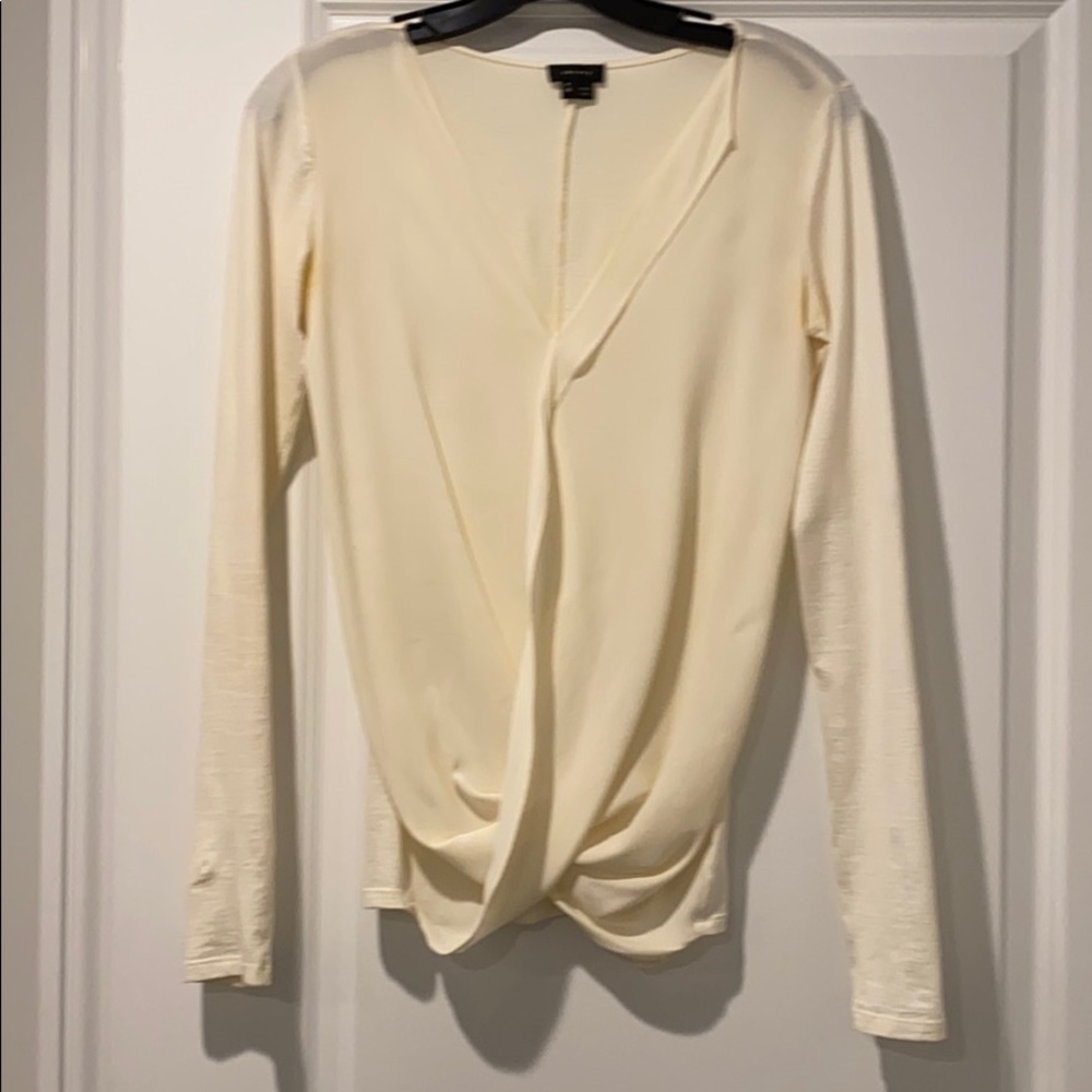Theory Silk mixed material draped top